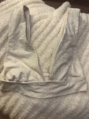 Billabong white Textured Bikini Top